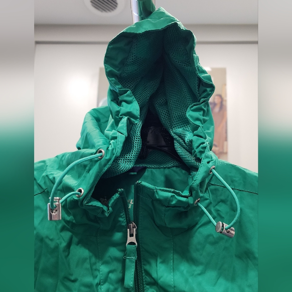 Green Hooded Women's Rain Jacket - Picture 3 of 11